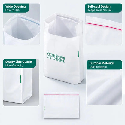 🗑️ 20-Pack Self-Adhesive Car Trash Bags – Waterproof Disposable Cleaning Bags