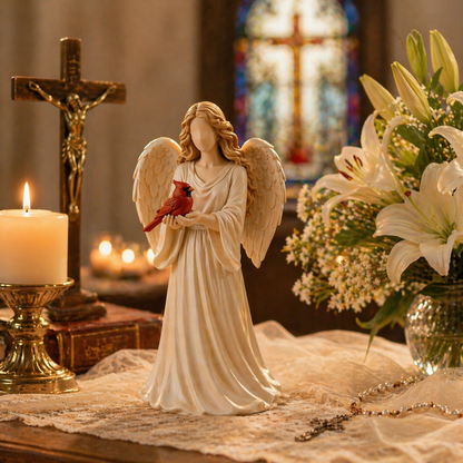 🔥Mother's Day Gift-Red Cardinal Bird Angel Figurine