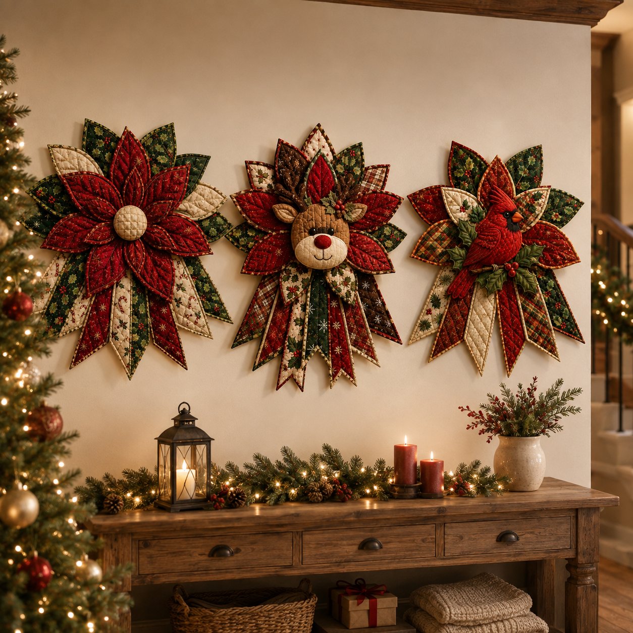 🎄Beginner-Friendly Oversized Christmas Character Quilted Door Hanger Sewing Kit | Complete Kit with All Tools & Step-by-Step Guide Included 💕