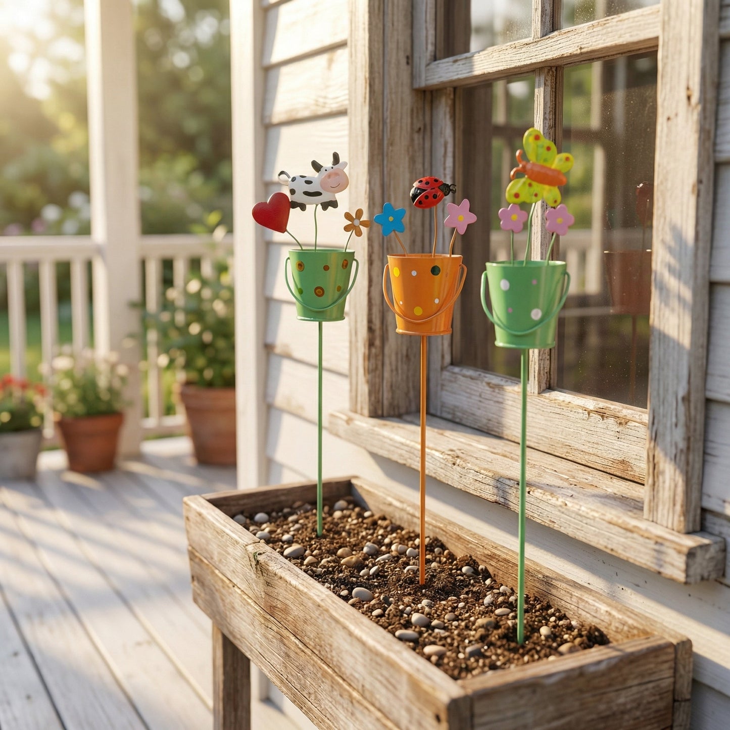 🔥HOT SALE 49% OFF-Set of 3 Metal Flower Pot Garden Stakes