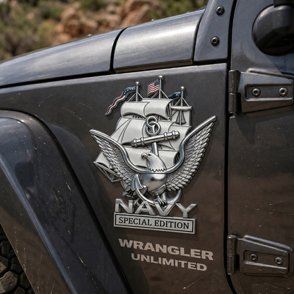 🔥 Father’s Day Sale -🎁U.S. Navy Special Edition Metal Vehicle Badge