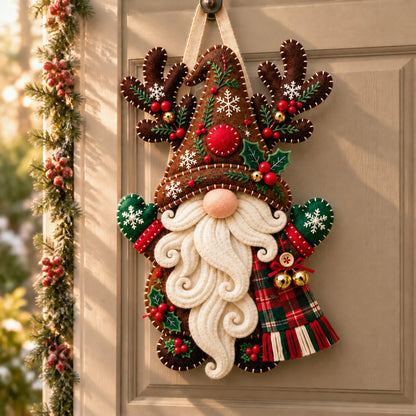 Christmas Gnome Mug Door Hanger 🎄 Felt Santa Gnome Wall Decor Xmas Front Door Ornament Holiday Home Decoration Gift