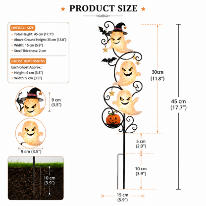 👻🎃 Cute Solar Ghost Garden Stake – The Perfect Halloween Outdoor Decoration