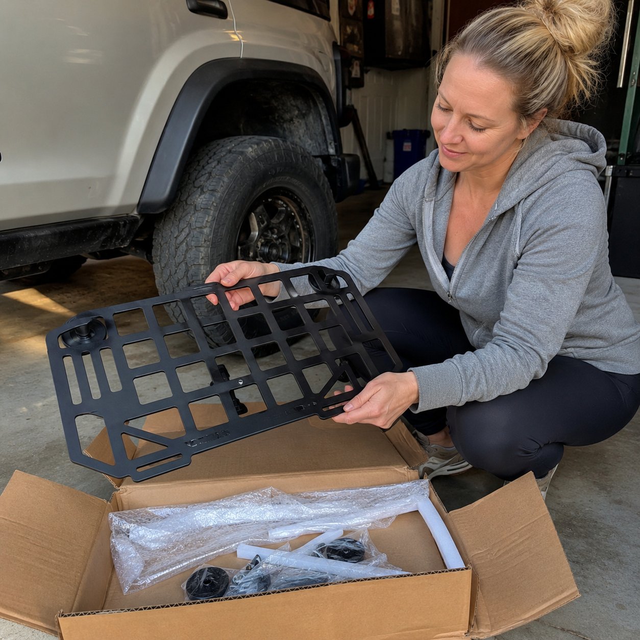 Heavy-Duty Magnetic Vehicle Side Table | Portable Grid Camp Desk