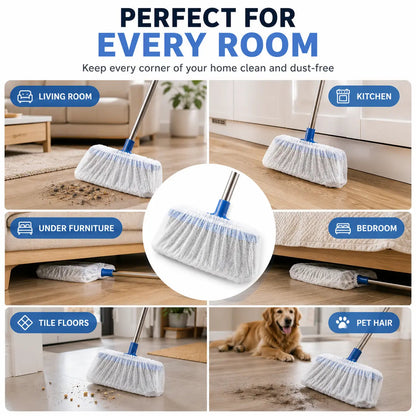🧹✨100 PCS-Disposable Broom Dust Covers – Catch Dust & Hair as You Sweep!🍀