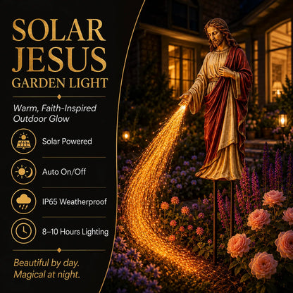 ✝️ Solar Jesus Fiber Optic Garden Light ✨ | Faith-Inspired Outdoor Decor🔥