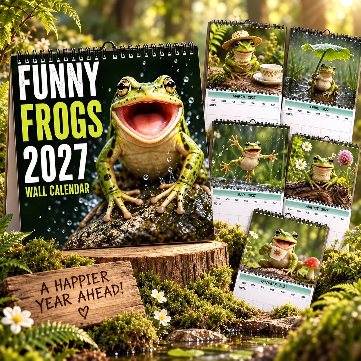 🔥HOT SALE🔥🐸 2027 Funny Frog Calendar – Perfect for Frog Lovers 📅 🍀