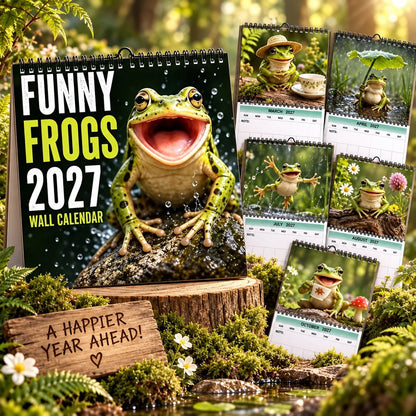 🔥HOT SALE🔥🐸 2027 Funny Frog Calendar – Perfect for Frog Lovers 📅 🍀