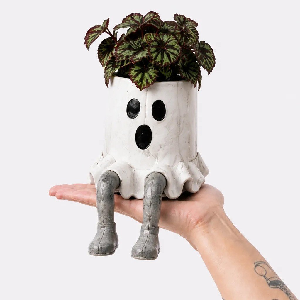 💀🎃Halloween Whimsical Hanging Leg Planter Hand-Painted Resin Succulent Pot💐(📦Buy 3 Free Shipping)