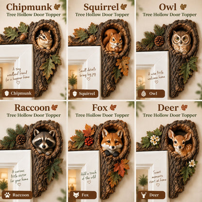 ⏰LAST DAY 50% OFF 🐿️ 3D Chipmunk Tree Hollow Door Topper | Woodland Animal Doorway Decor For Cozy Nature Homes