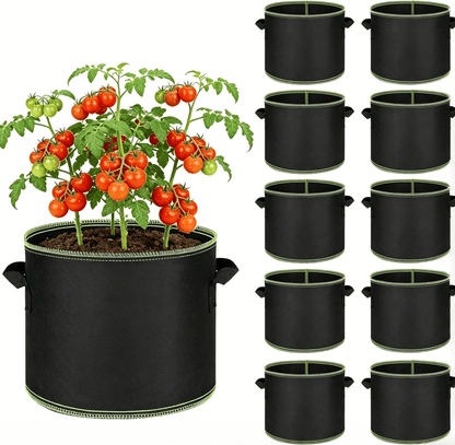 ⭐🌱 5-Pack 5 Gallon Grow Bags – Heavy Duty Aeration Fabric Pots with Handles for Vegetables, Flowers & Fruits 🪴