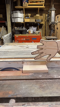 🖐️ Hand-Shaped Table Saw Push Stick