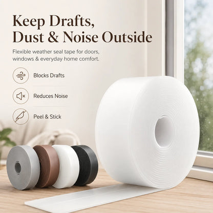 ❄️ 50% OFF!16.4Ft Door Weather Stripping | Adhesive Draft Stopper Seal Strip for Doors, Windows & Shower Doors