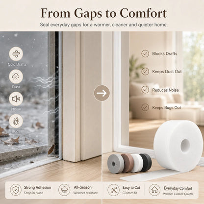 ❄️ 50% OFF!16.4Ft Door Weather Stripping | Adhesive Draft Stopper Seal Strip for Doors, Windows & Shower Doors