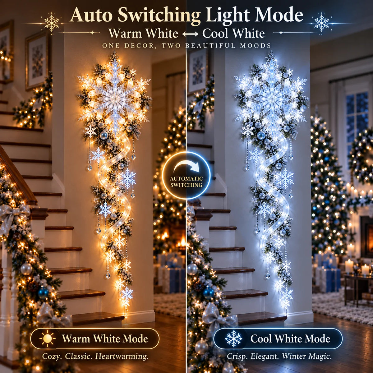 🔥Last Day 49% OFF🔥❄️ Giant Snowflake Blizzard Trail™- Let the Snowstorm Glow Indoors🚚