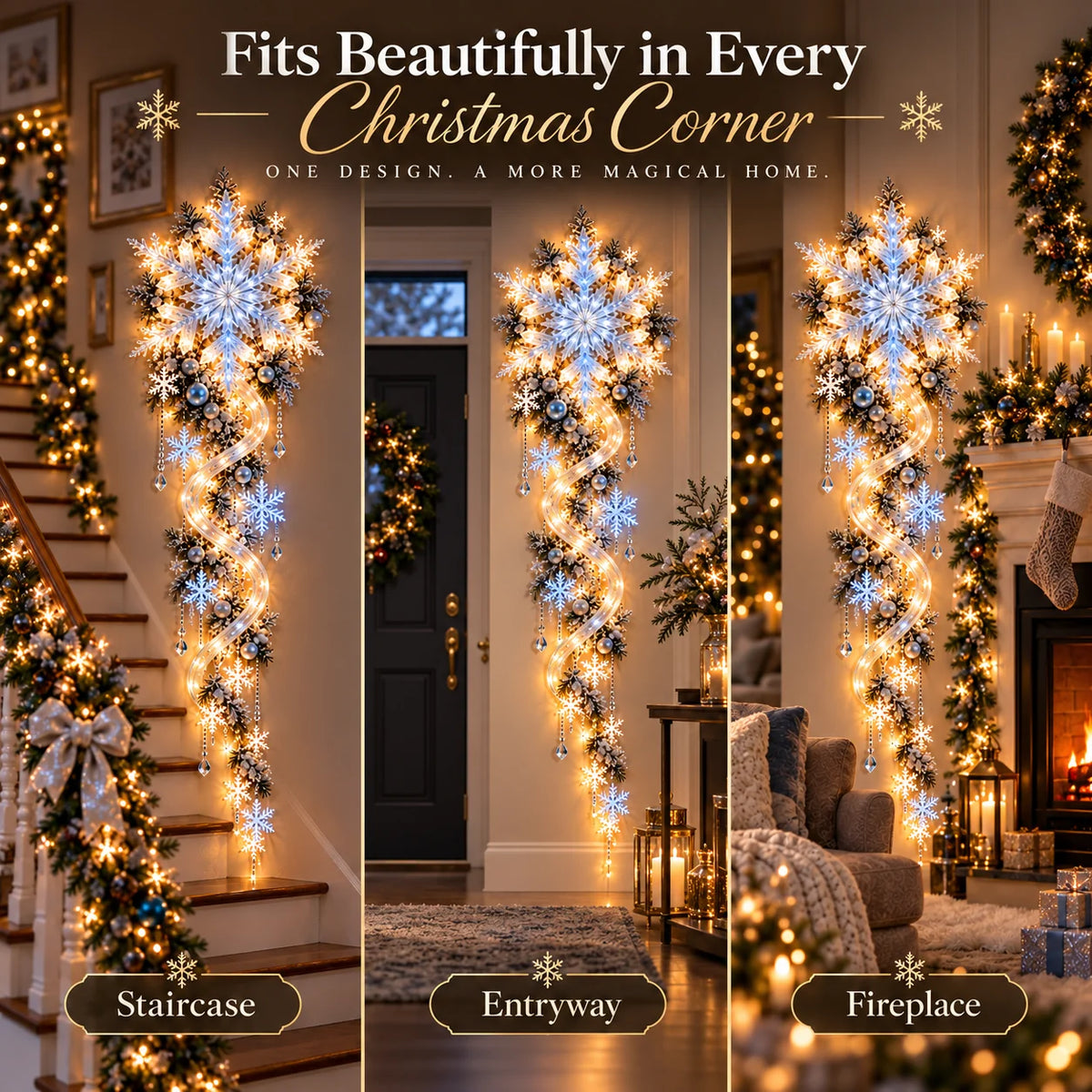 🔥Last Day 49% OFF🔥❄️ Giant Snowflake Blizzard Trail™- Let the Snowstorm Glow Indoors🚚