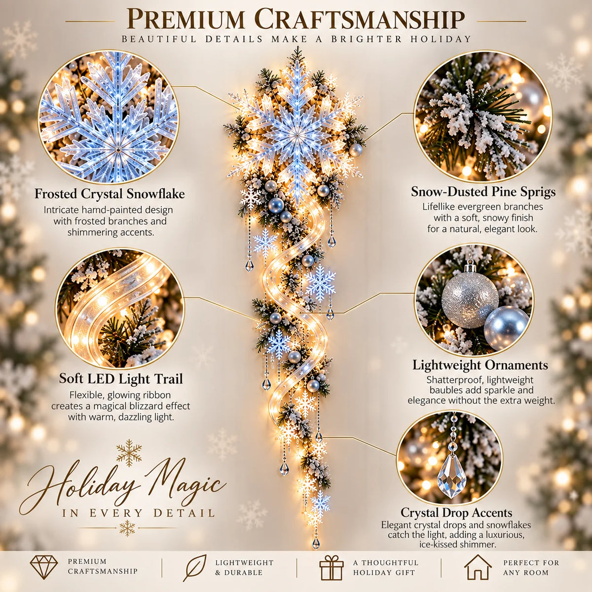 🔥Last Day 49% OFF🔥❄️ Giant Snowflake Blizzard Trail™- Let the Snowstorm Glow Indoors🚚