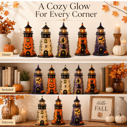 🎃 Beginner-Friendly Lighted Halloween Lighthouse DIY Kit – Sea Glass-Style Mosaic Collection