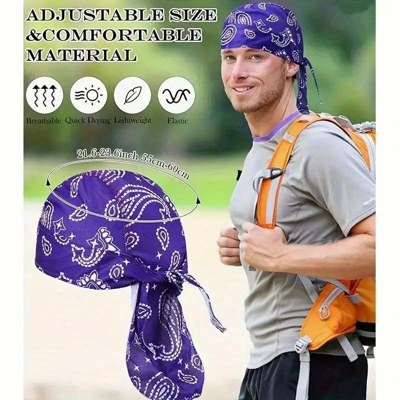 🧢 Men's Cooling Headscarf Cap | Versatile Outdoor Headwear 🏍️🚵 All-Action Comfort for Every Adventure