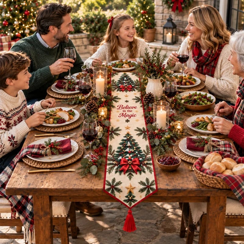 🔥HOT SALE🔥✨ DIY Christmas Diamond Painting Table Runner Kit