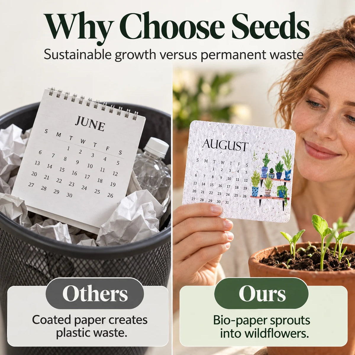 🌱Eco-Friendly Plantable “Timeless” Seed Calendar 2027🍀