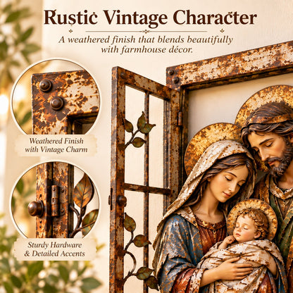 Holy Family Window-Style Wall Decor