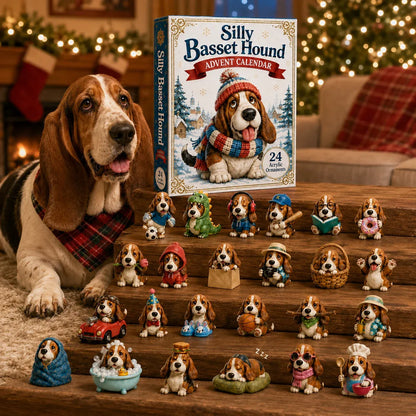 🔥🎁Silly Basset Hound Advent Calendar 2026 - 24-Day Festive Countdown