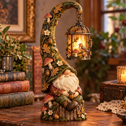 ✨Last Day 49% OFF✨Enchanted Forest Gnome Lantern – Woodland Bird & Mushroom Lighted Decor
