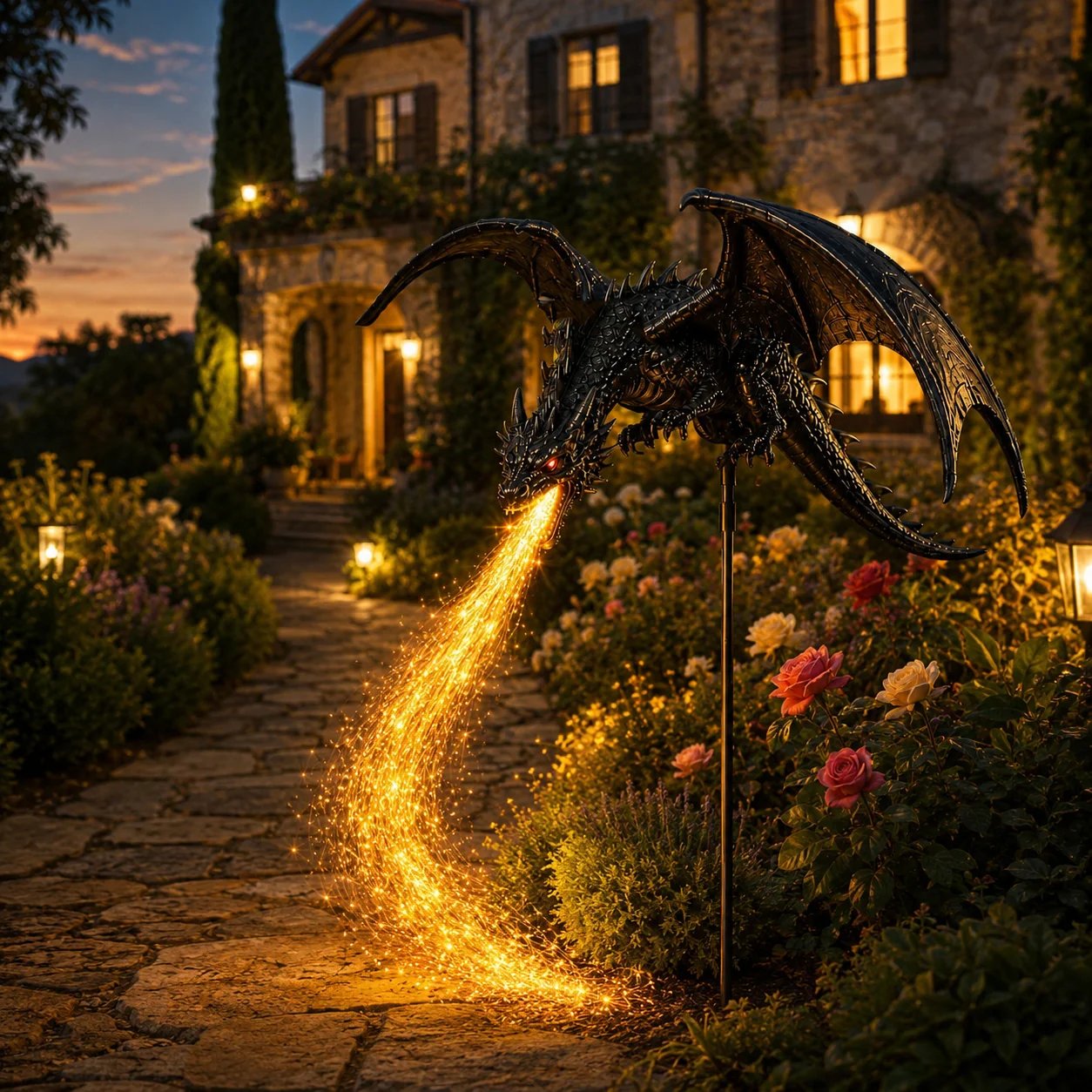 🔥🐲Solar Dragon Fire Garden Light