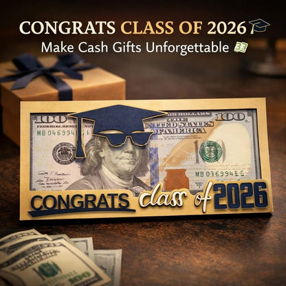 🎓Class of 2026 Graduation Wooden Money Holder for Cash & Gift Cards 🎁