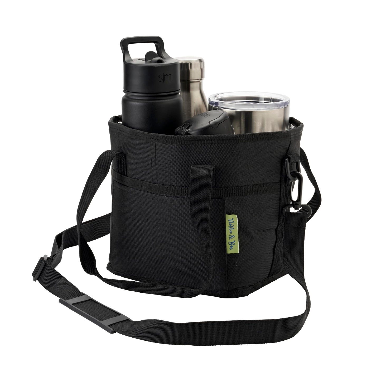 🔥🔥Family Size 4 Compartment Bottle Holder with Strap Adjustable Insert Fits Large and Small Drinks