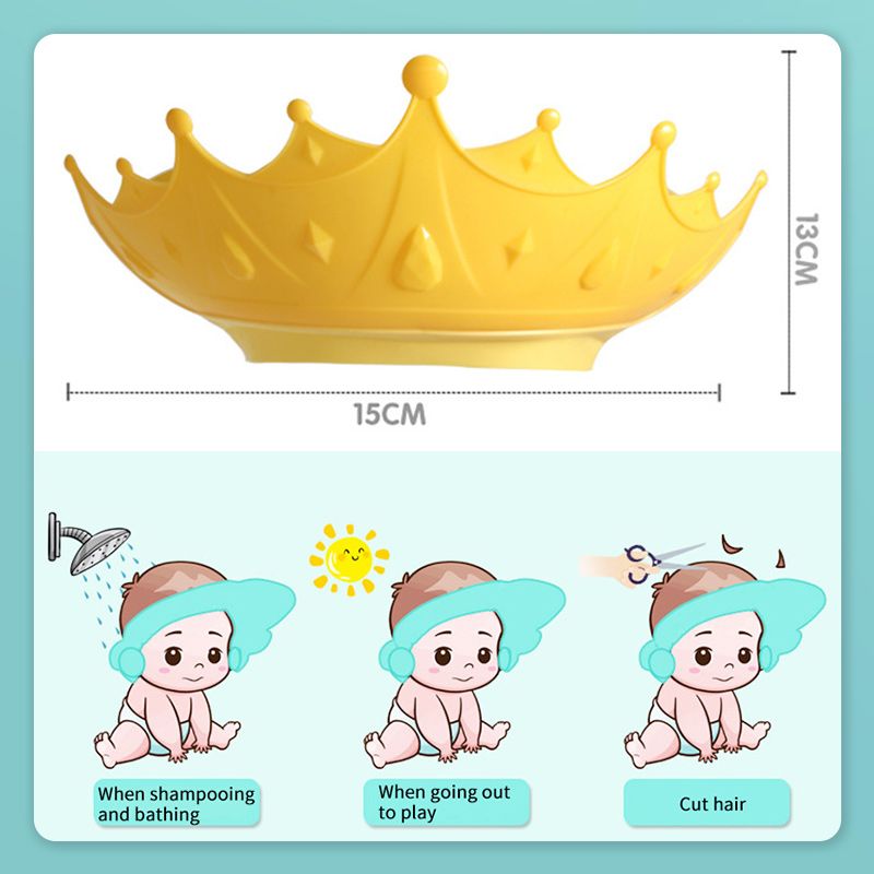 📢📢40% OFF !! ⏰ Kids' Ear Protective Cap – Waterproof Shower Hat, Adjustable & Cartoon Crown Design ✨