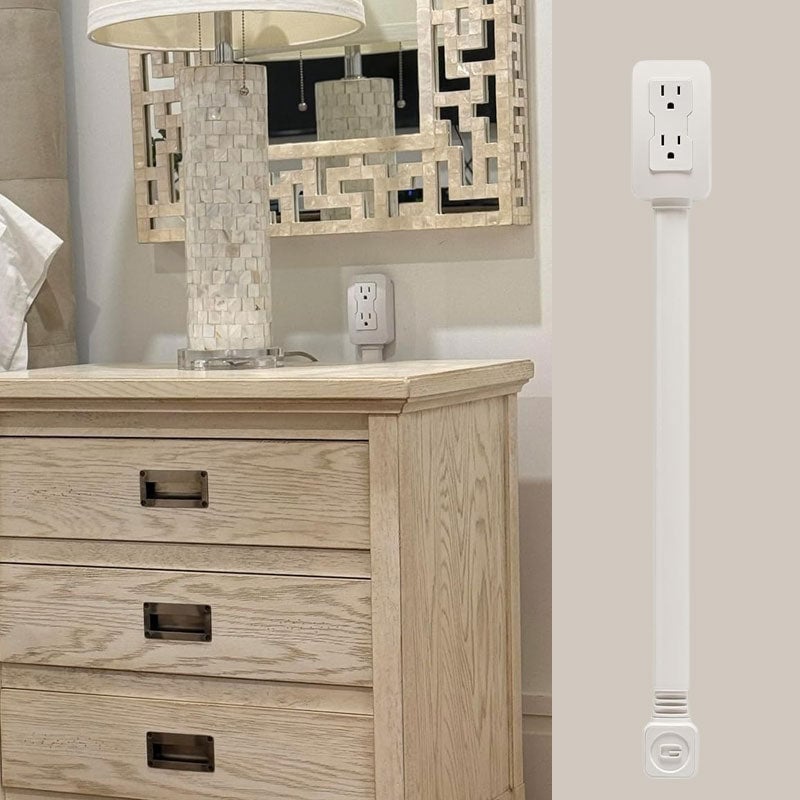 🔥Outlet Electrical Outlet Extender  with USB-A USB-C & 2 AC Outlets Extendable 22-34" Rotatable 180° for Couches Desks Nightstands(BUY 2 FREE SHIPPING)