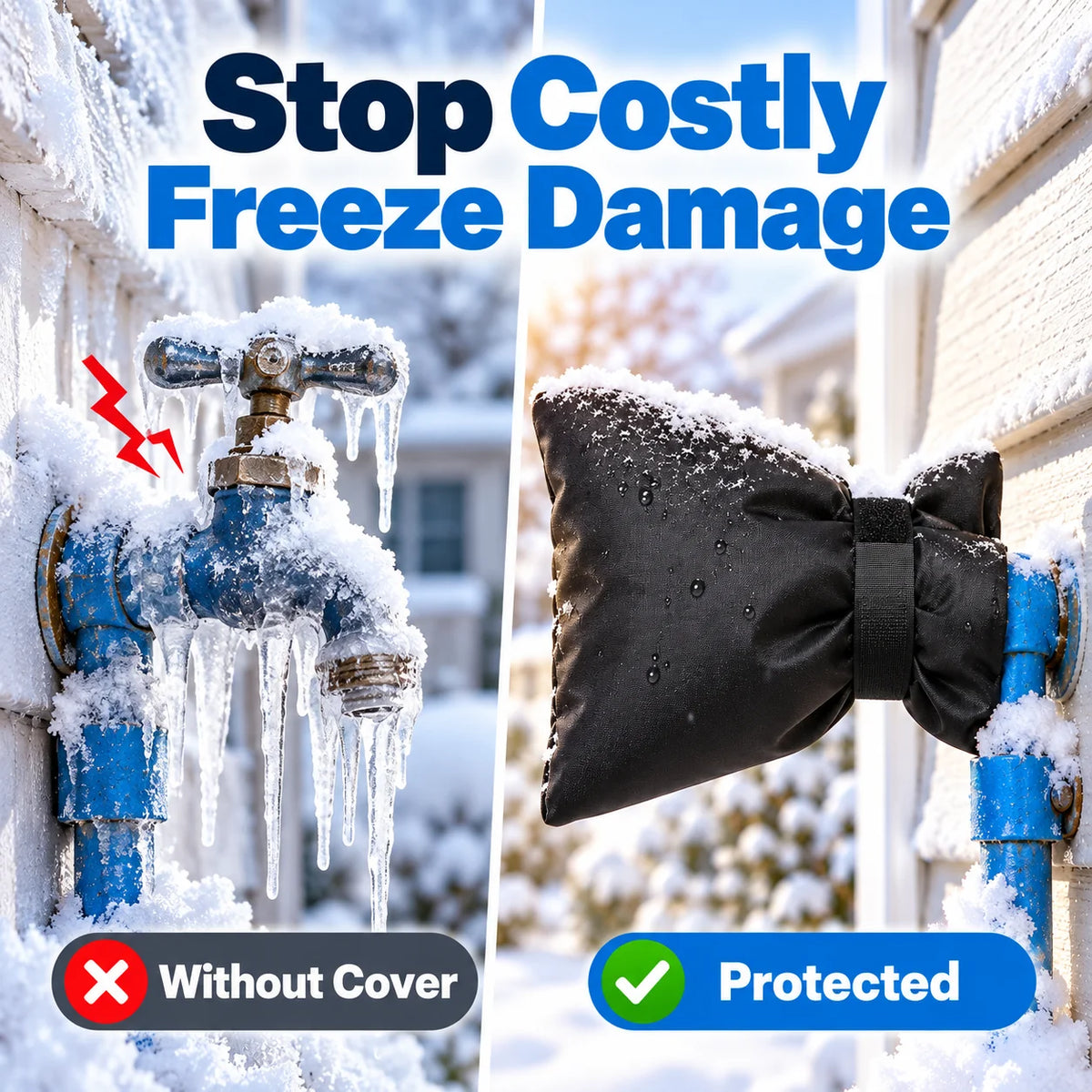 ❄️ Outdoor Faucet Covers for Winter – Insulated Spigot Protectors