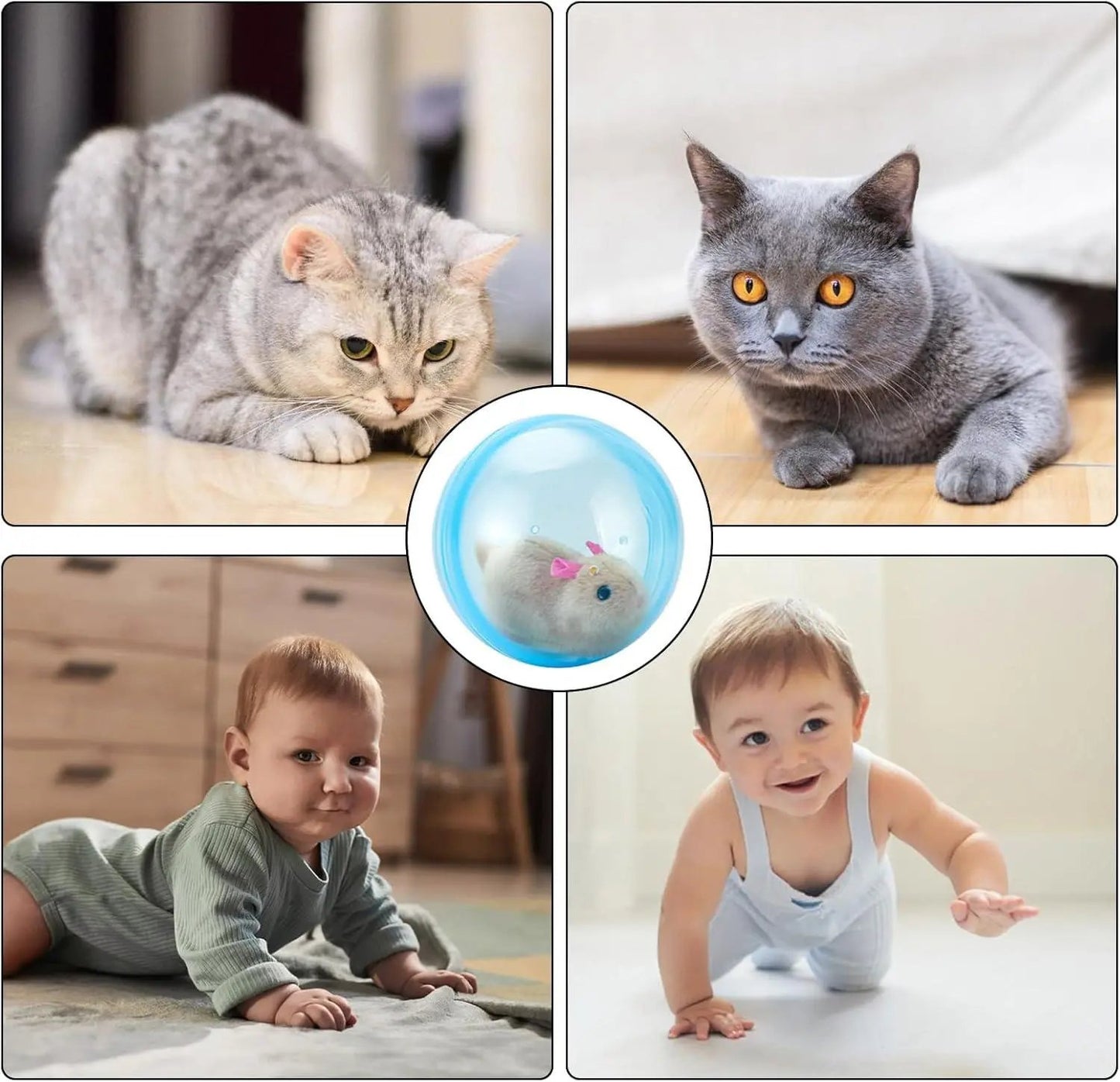 🐱 Auto-Rolling Cat Ball 🐭 Interactive Hands-Free Toy for Indoor Cats