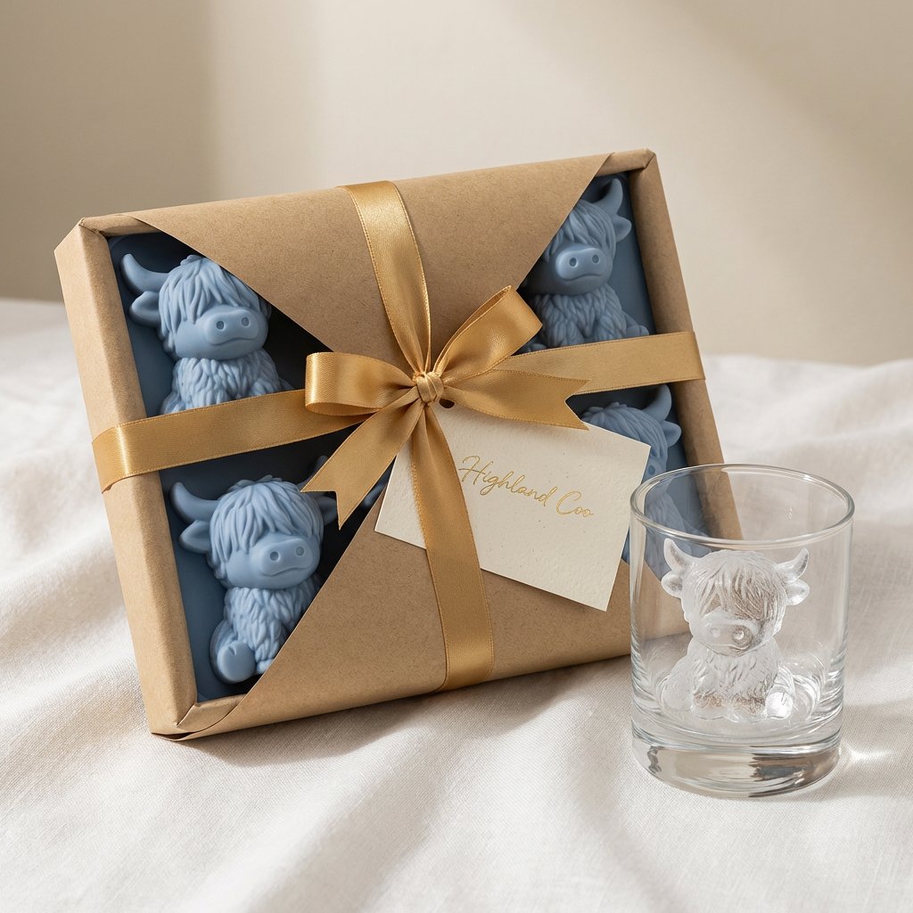 ⏳Last Day Special Price ￡19.99!!🐮 Mini Highland Cow Ice Cube Mold – Cute 3D Ice for Drinks, Parties & Gifts
