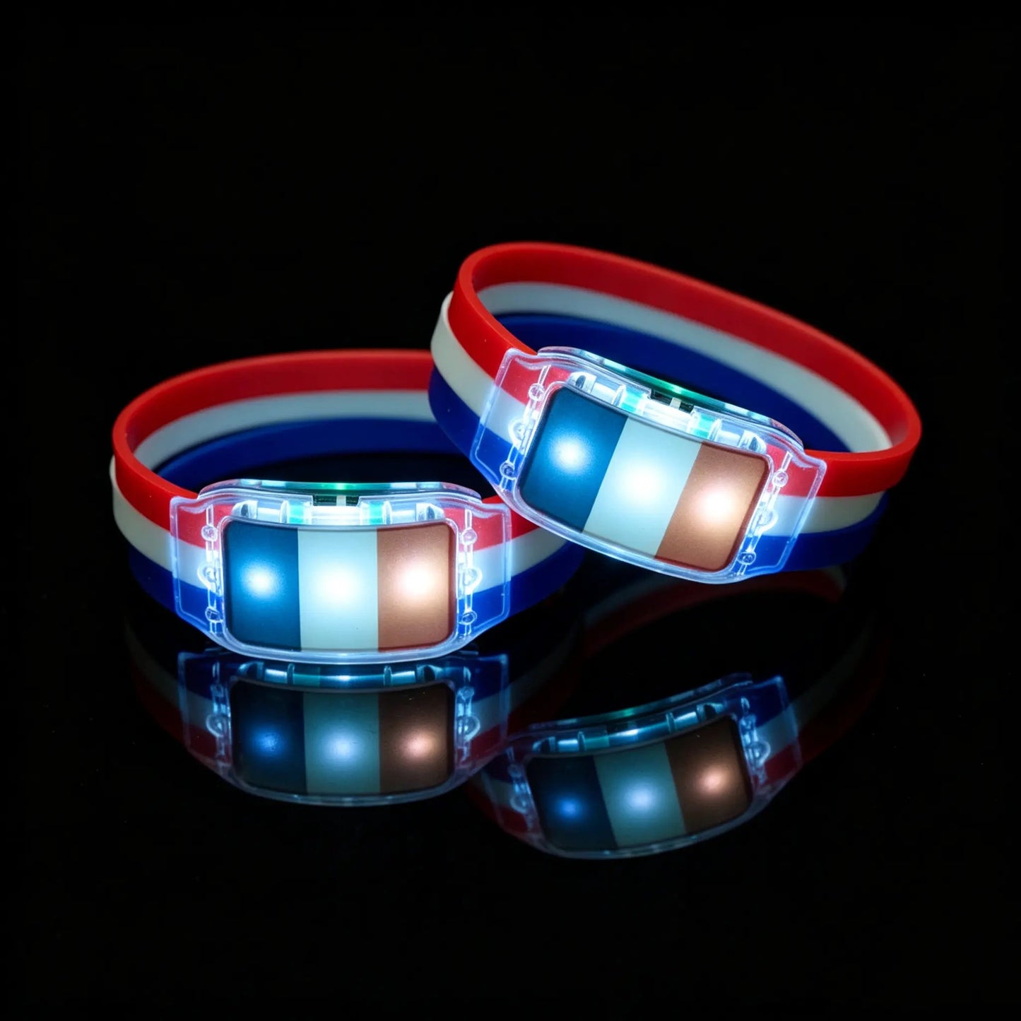 ⚽✨2PCS LED Light Up National Flag Wristbands