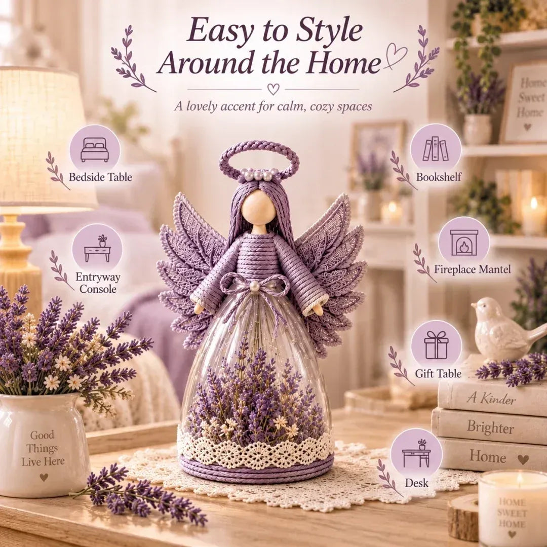 ⏳ Last Day 49% OFF – 👼 Blooming Guardian Angel Light | Floral Angel Figurine with Warm LED Glow in Lavender, Rose & Sage for Bedside Tables, Shelves & Meaningful Gifts ✨