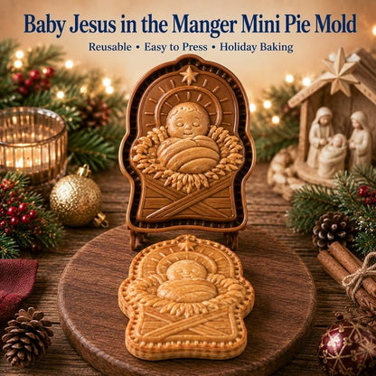 ✝️ Faith & Nativity Christmas Mini Pie Mold Collection | Reusable Embossed Molds for Shaping Detailed Praying Jesus, Nativity Stable and so on Pies🥧✨