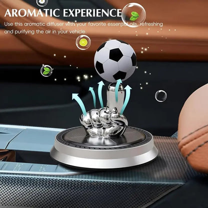 ⚽🚗Solar Rotating Football Car Air Freshener & Aromatherapy Diffuser