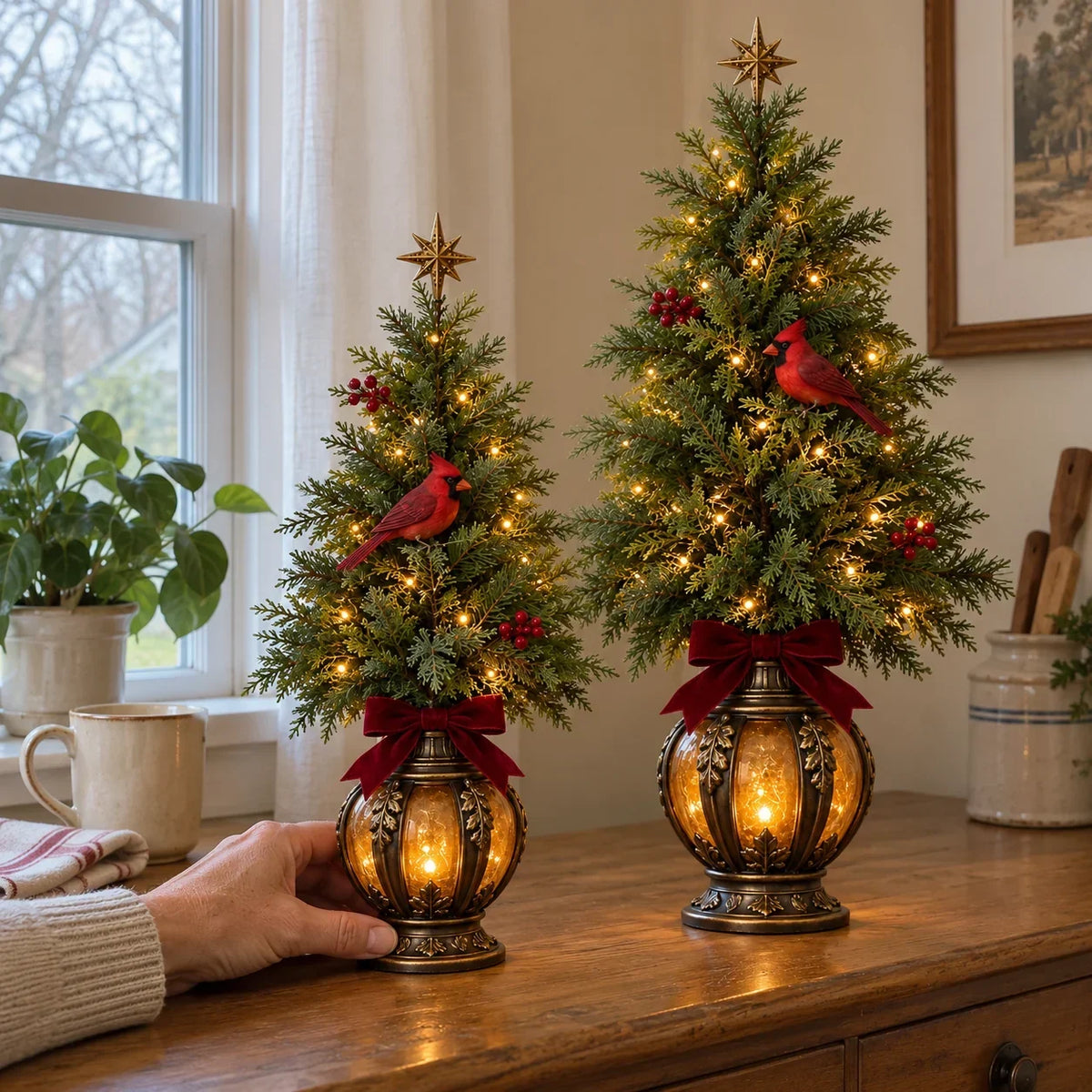 🔥 Last Day 49% OFF🎄🌙cardinal Lantern Trees