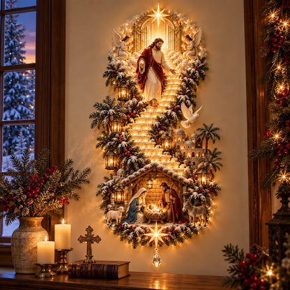 ✨ Jesus Light of Heaven Christmas Wall Hanging✝️