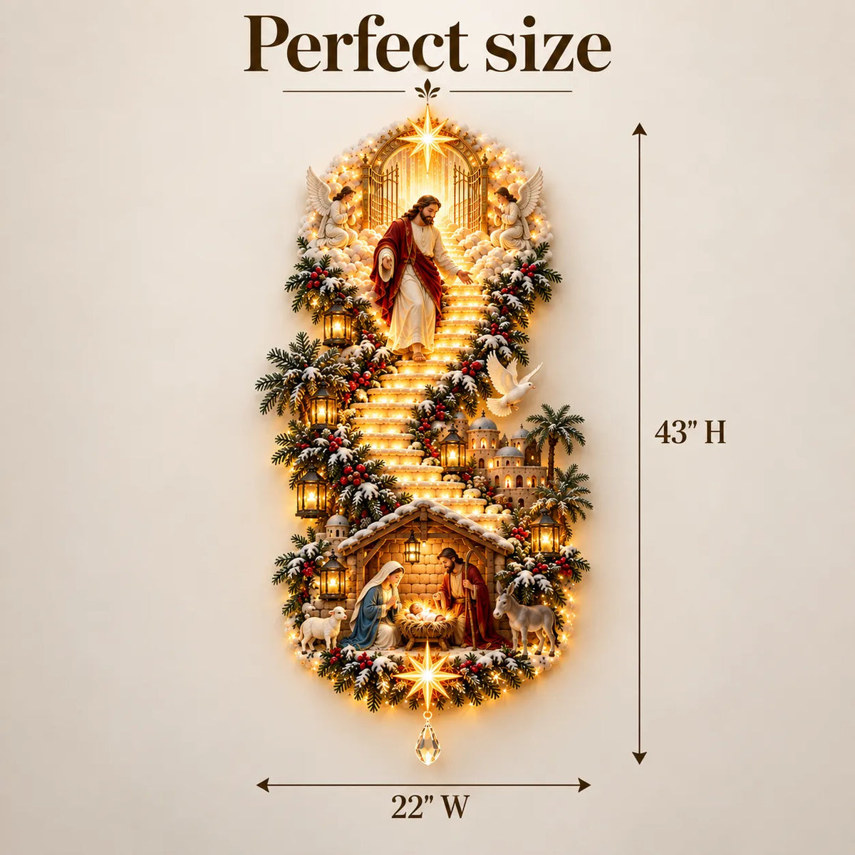 ✨ Jesus Light of Heaven Christmas Wall Hanging✝️