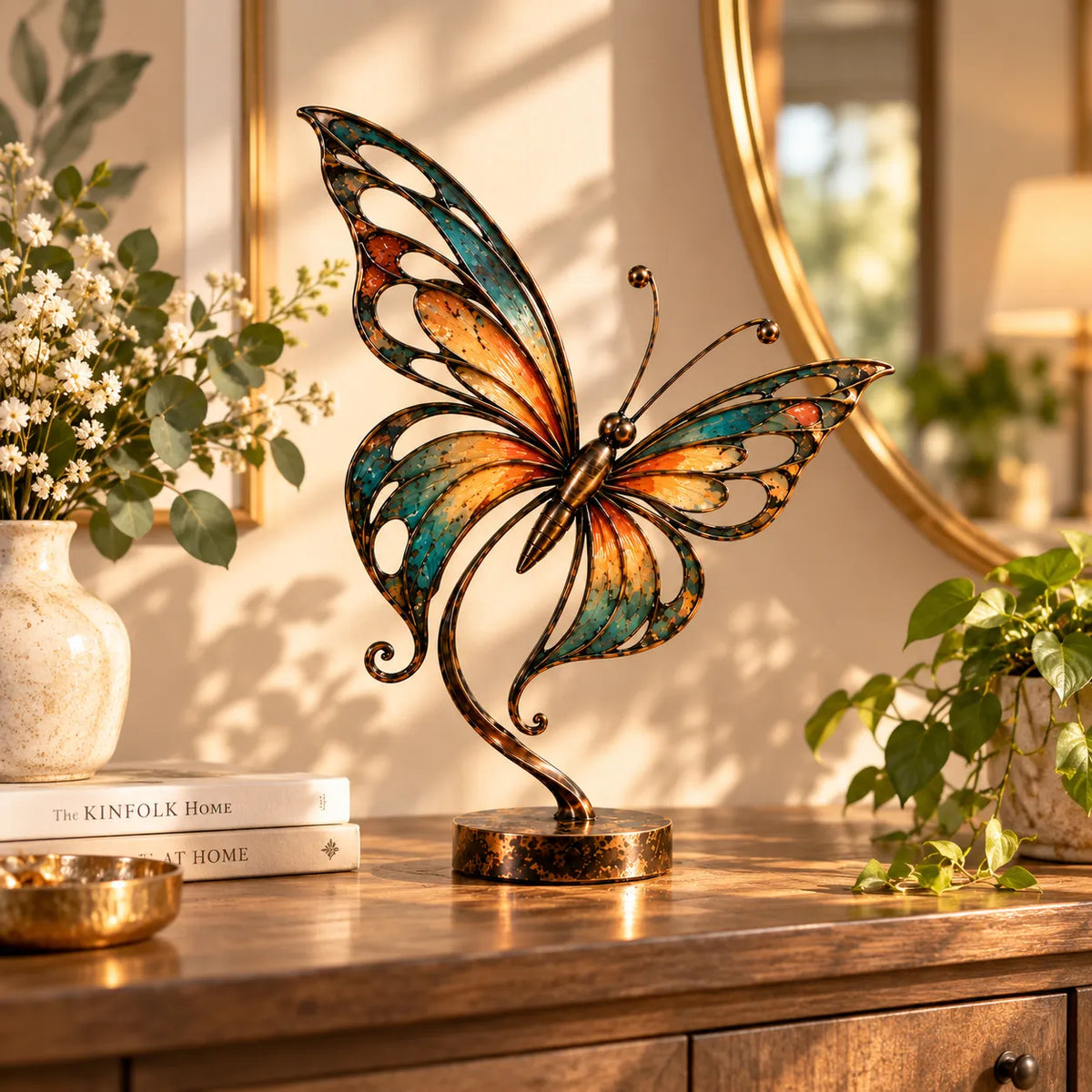 Flowing Metal Butterfly Sculpture
