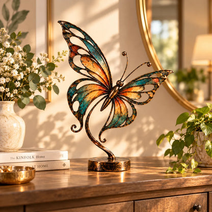 Flowing Metal Butterfly Sculpture