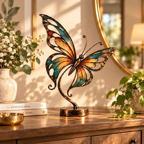 Flowing Metal Butterfly Sculpture