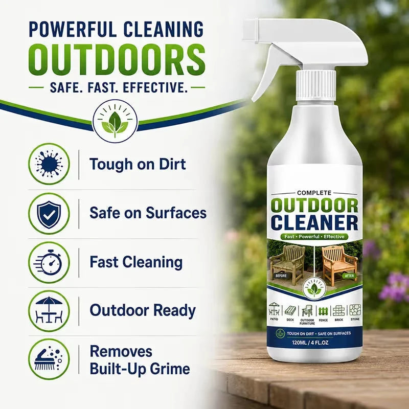 Outdoor Surface Cleaner Spray, Fast Acting Stain Remover for Patio, Wooden Furniture & Outdoor Surfaces