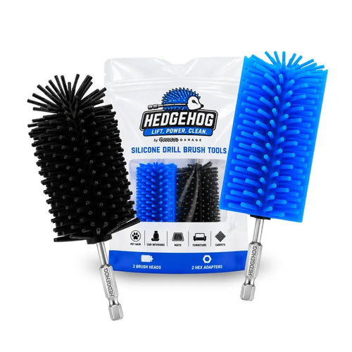 Hedgehog Silicone Pet Hair Drill Brush Set – Drill-Powered Silicone Brushes for Pet Hair, Carpet & Upholstery