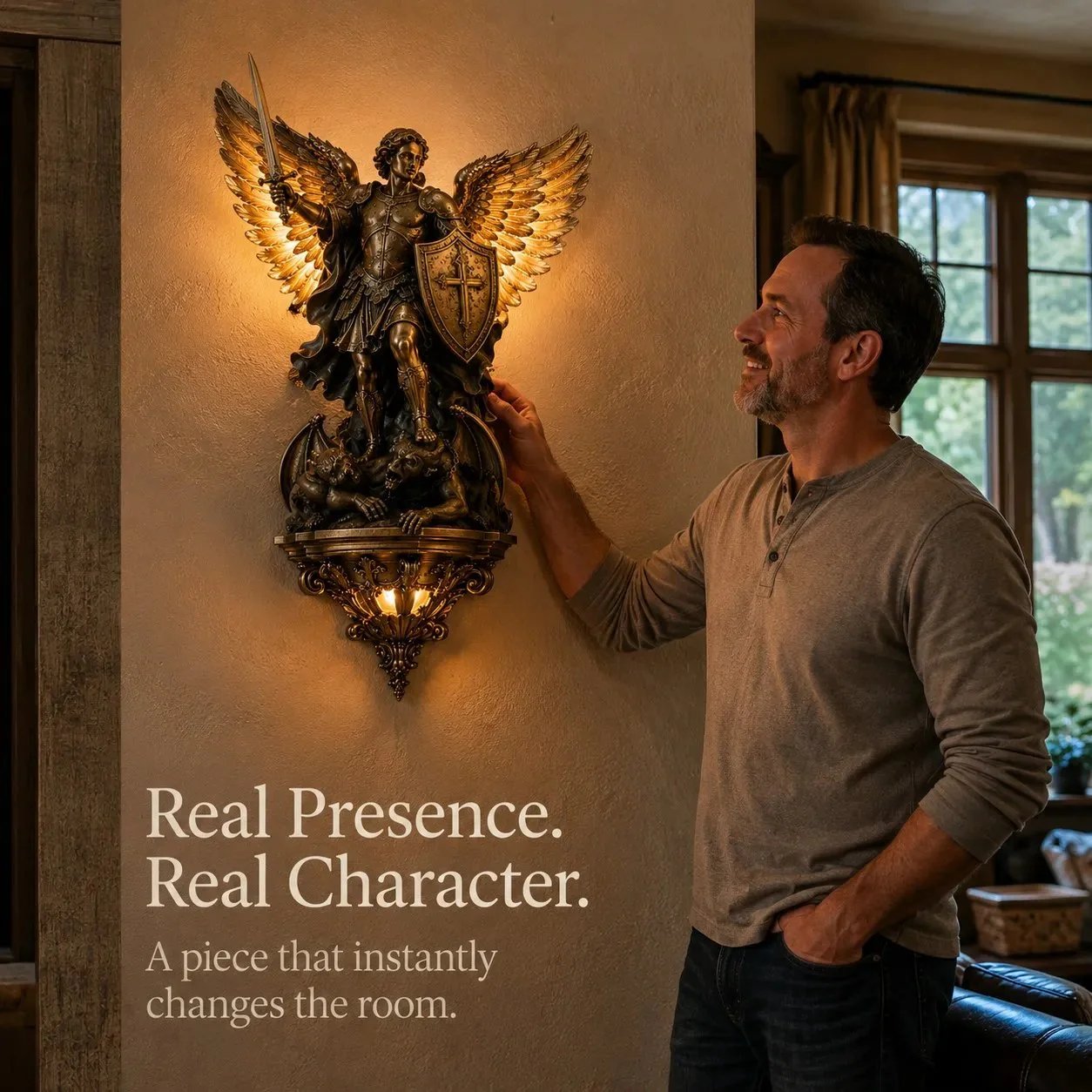 🔥 Last Day 49% OFF🕊️St. Michael Guardian Angel Wall Light✨