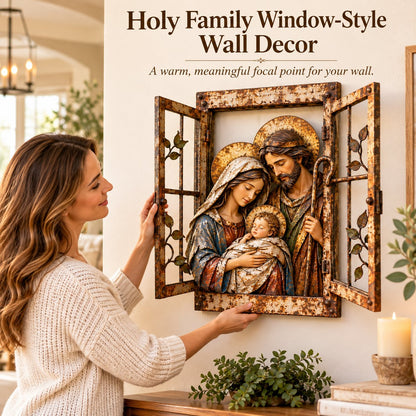 Holy Family Window-Style Wall Decor